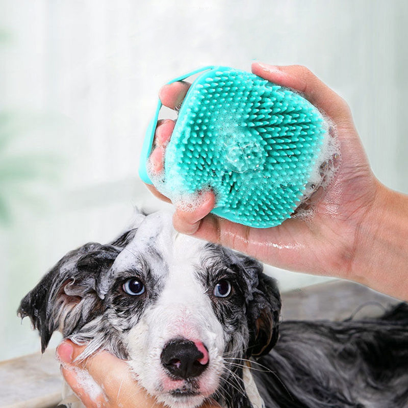 Pet Supplies Application - Soft Silicone Pet Bathing Brush Massager